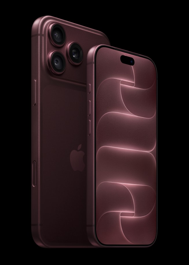 iPhone 18 Pro en Pro Max in burgundy, op de officiële persfoto van Apple
